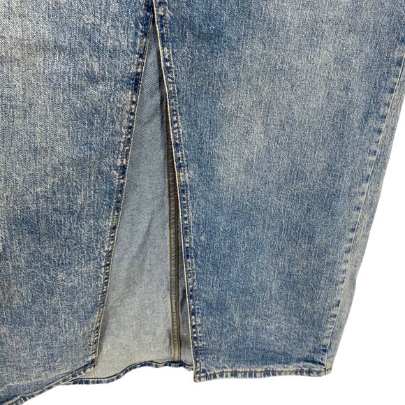 NEW WILD FABLE Low Rise Denim Midi Skirt Blue Size 10 Slit Hem Boho Chic Y2K - Picture 6 of 9